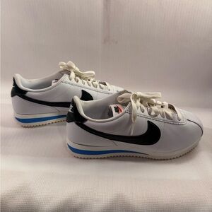 Nike Women's Cortez DN1791-100 White/Black/Light Photo Blue SZ 8